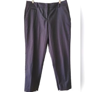 Worthington Modern Fit Mid-Rise Zip Ankle Trousers - Navy Pin-Dot - Size 10